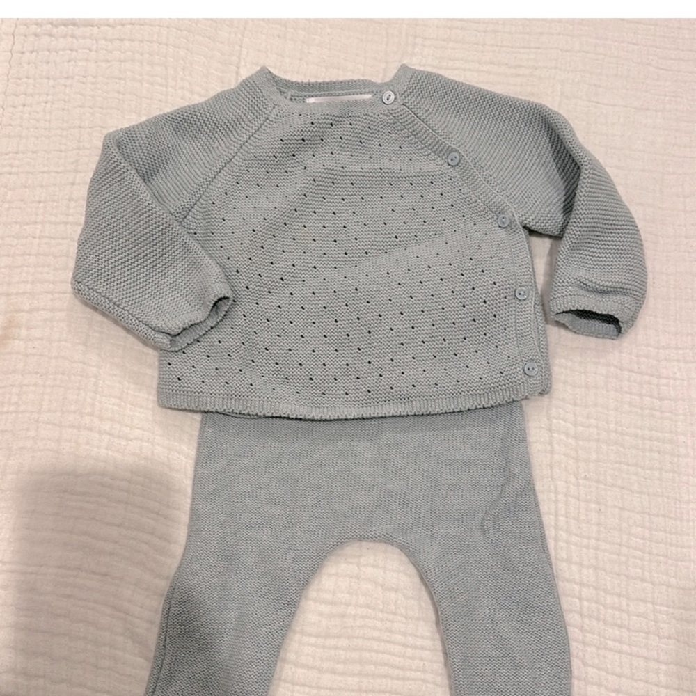 ZARA knit set blue